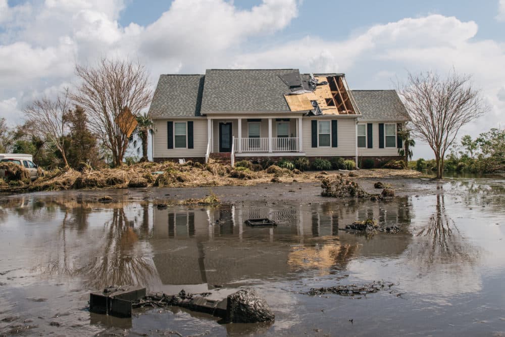 Floodwater surrounds a house on Sept. 01, 2021 in Jean Lafitte, Louisiana. (Brandon Bell/Getty Images)