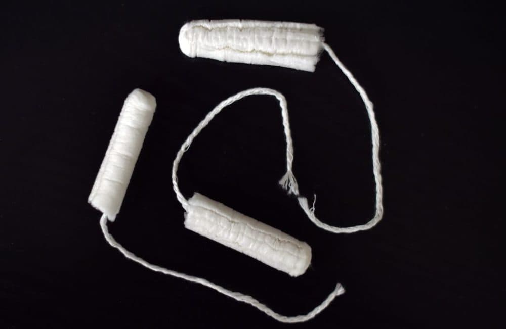 A picture taken in Nantes on February 24, 2016 shows tampons. (Loic Venance/Getty Images)