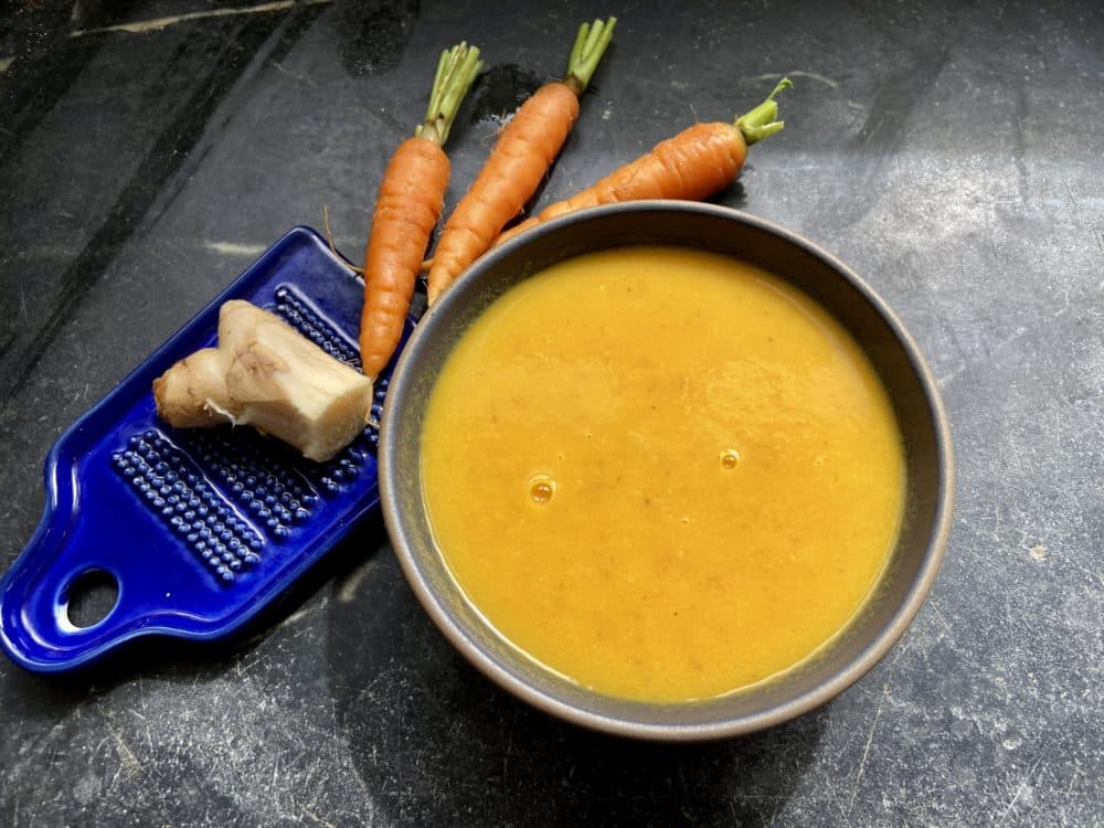 Roasted Carrot and Ginger Soup. (Kathy Gunst)