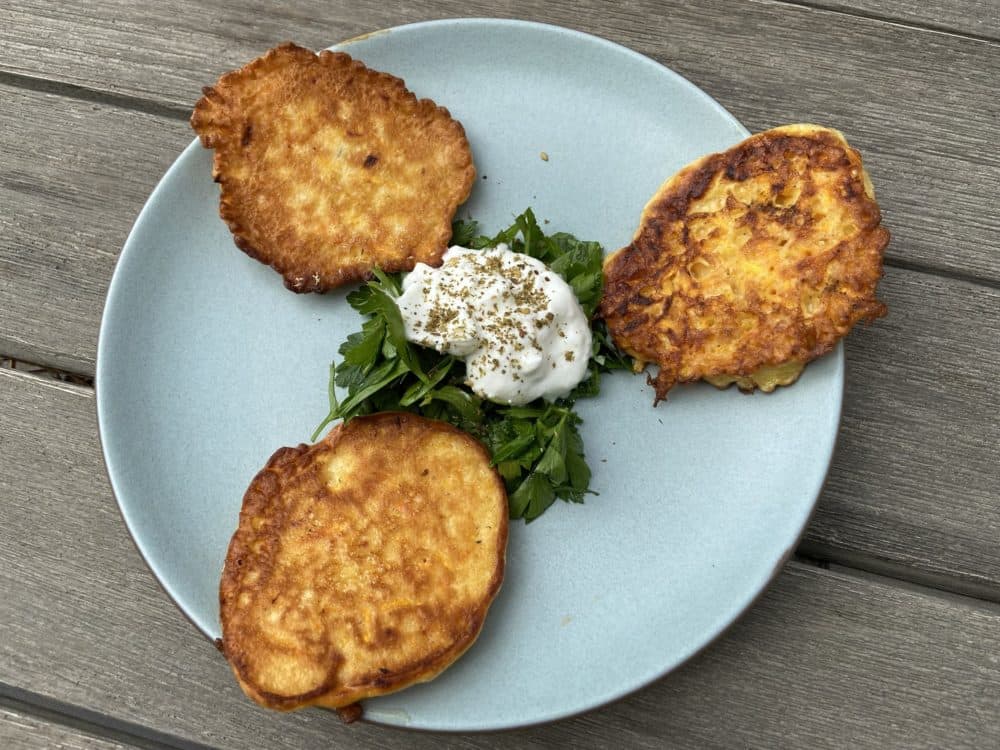 Carrot and Yogurt Pancakes (Kathy Gunst)