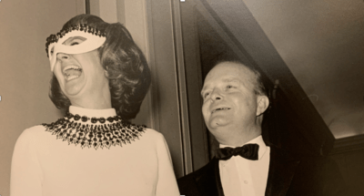 Katharine Graham and Truman Capote at the Black and White Ball, 1966. (Patricia D. Klingenstein Library/New-York Historical Society; Bernard Gotfryd, photographer: )