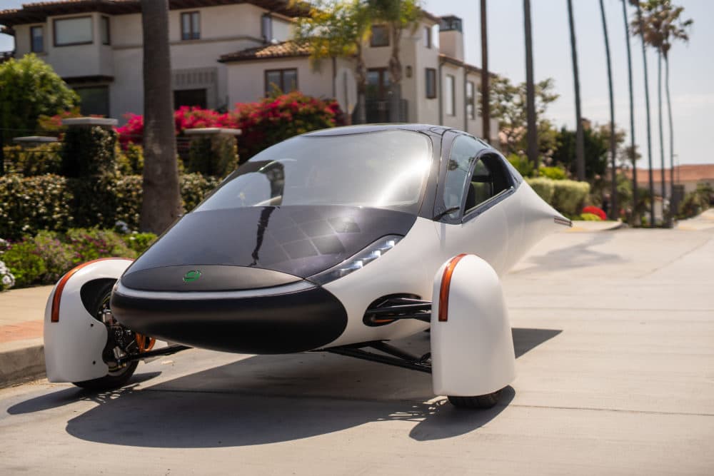 A solar car by Aptera Motors. (Courtesy)