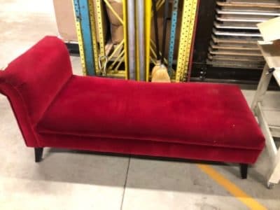 A chaise lounge that was on stage for Eve Ensler's “In The Body of the World&quot; is going on sale Friday. (Courtesy A.R.T.)