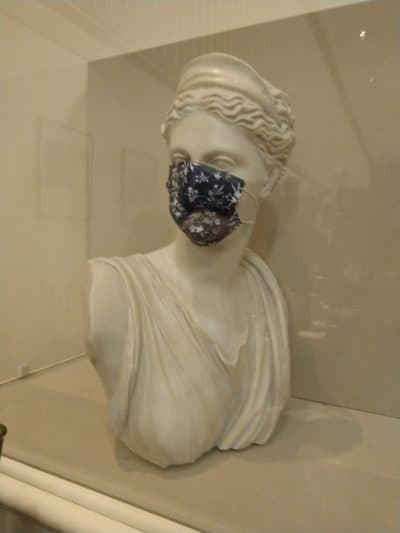 A bust on display in the Cabot-Cahners Room at Symphony Hall. (Lloyd Schwartz for WBUR)
