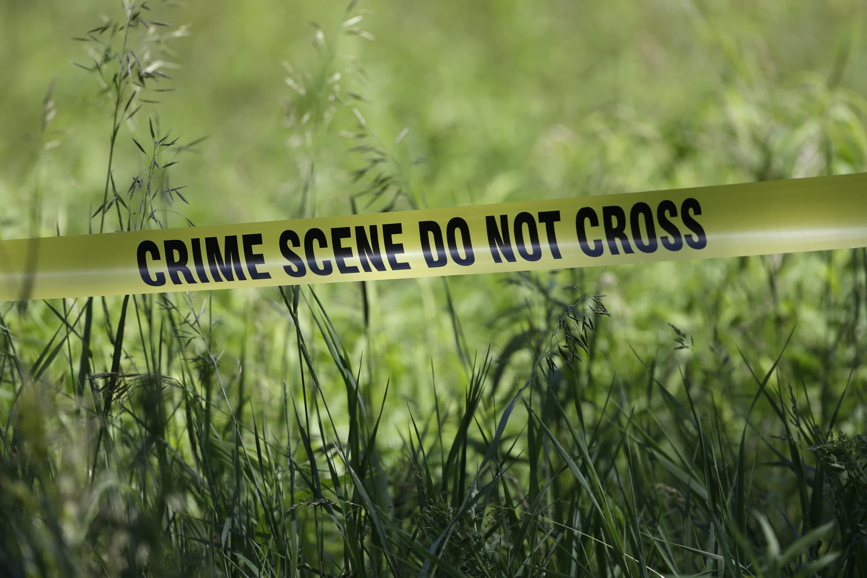 Crime scene tape cordons off a search area. (Carlos Osorio/AP)