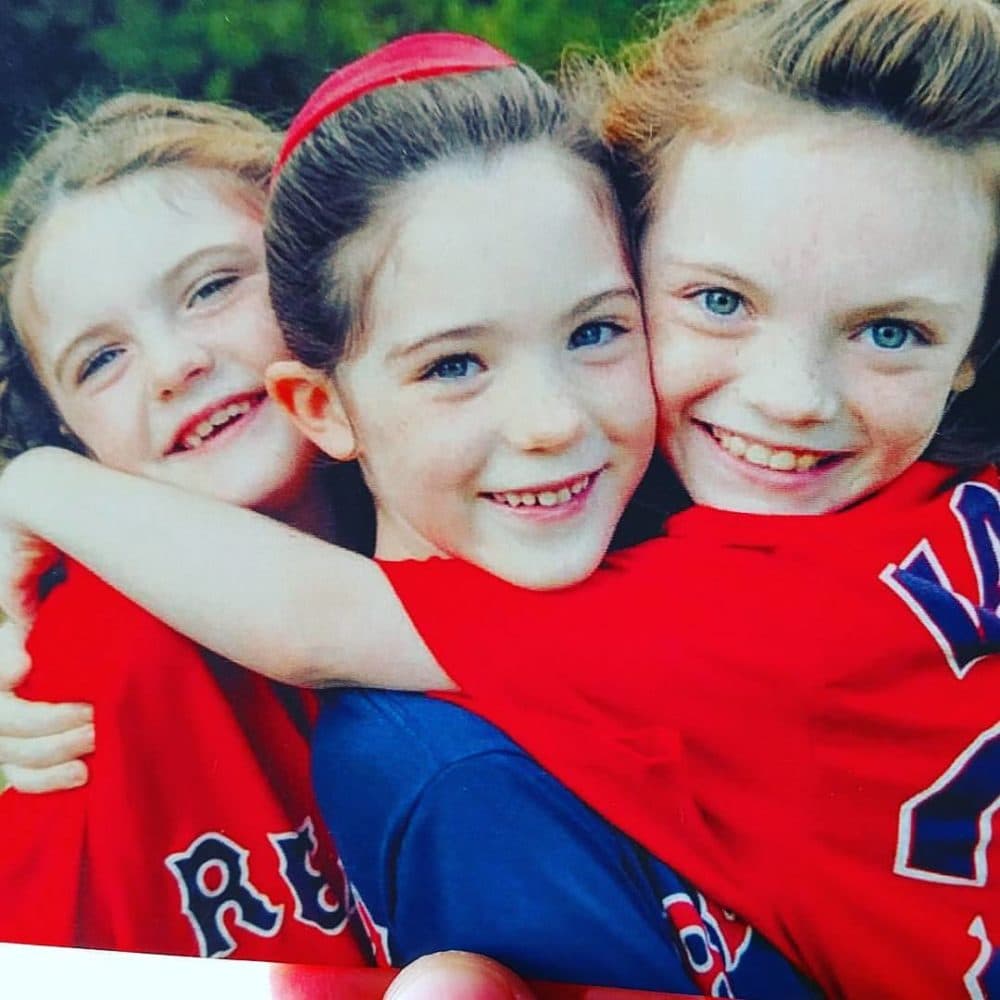 The author's daughters in the family's holiday card, circa 2005. (Courtesy Jane Swift)