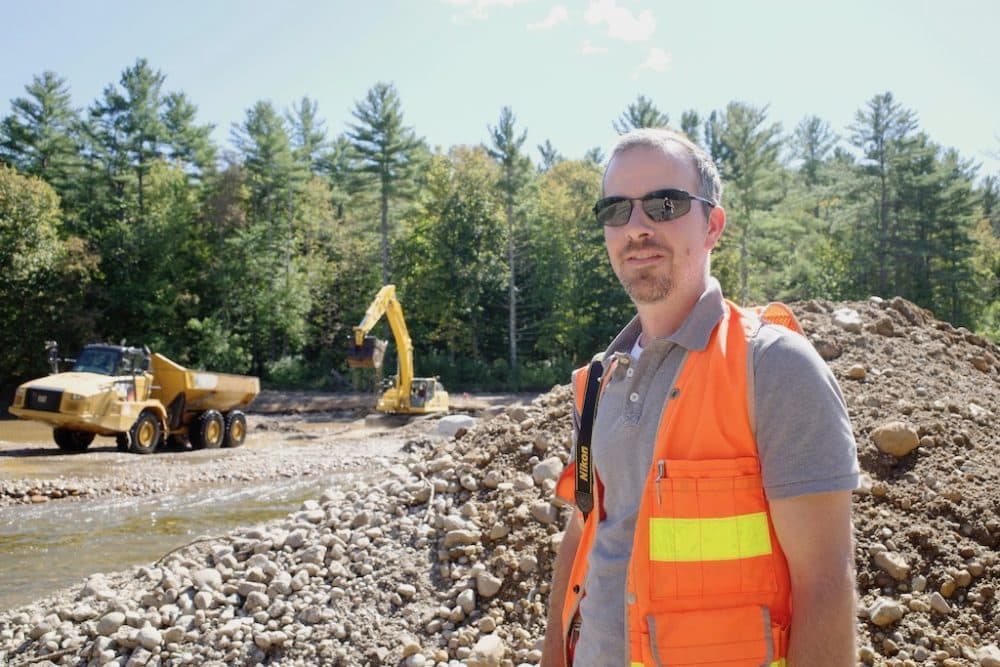 Gary Henry from the Ausable River Association oversees restoration work along the river in Jay. (Emily Russell)