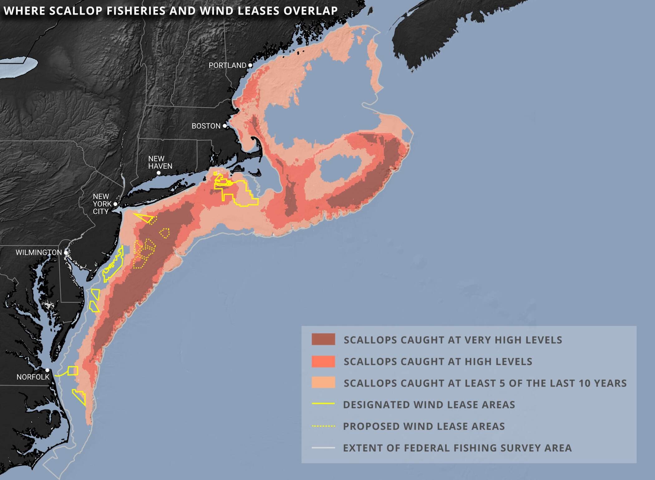 Claudine Hellmuth/E&E News (graphics); Marta Ribera/The Nature Conservancy (base map); Northeast and Mid-Atlantic Regional Ocean Data portals (data)