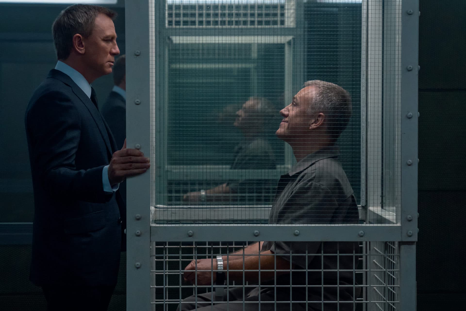 Daniel Craig as James Bond and Christoph Waltz as Blofeld in &quot;No Time to Die.&quot; (Courtesy Nicola Dove/MGM)