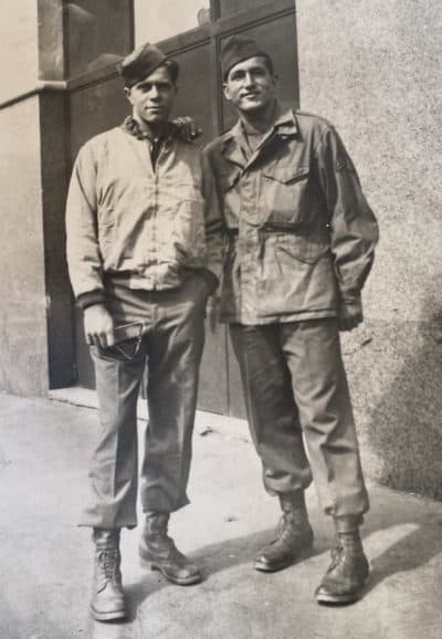 Robert Chouinard (right) while serving in the Army during World War II. (Courtesy of Mary Ann Fitzgerald)