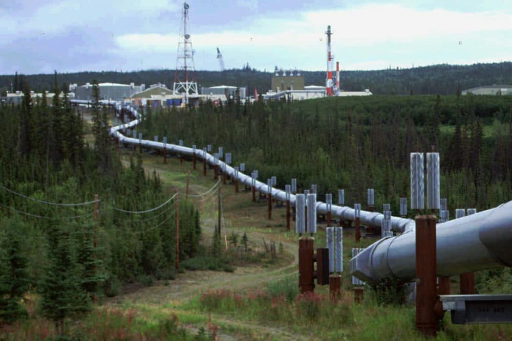 The Trans-Alaska pipeline and pump station north of Fairbanks, Alaska. (Al Grillo/AP)