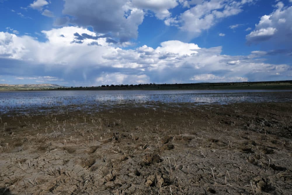 A dried out lake stands near the Navajo Nation town of Thoreau on June 06, 2019, in Thoreau, New Mexico. Due to disputed water rights and other factors, up to 40% of Navajo Nation households don’t have clean running water and are forced to rely on weekly and daily visits to water pumps. (Spencer Platt/Getty Images)