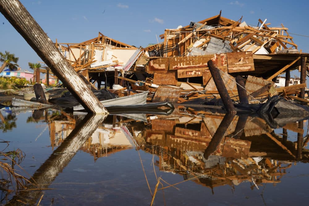 Storm-damaged houses after Hurricane Ida on Sept. 4, 2021 in Grand Isle, Louisiana. (Sean Rayford/Getty Images)