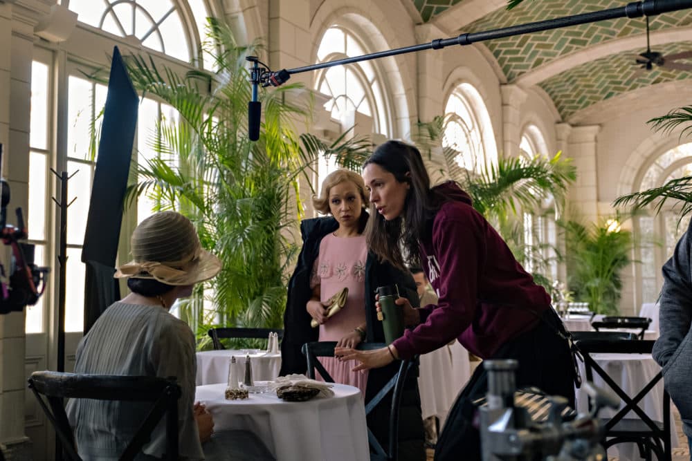 From left to right, Tessa Thompson as Irene, Ruth Negga as Clare and director Rebecca Hall. (Emily V. Aragones/Netflix)