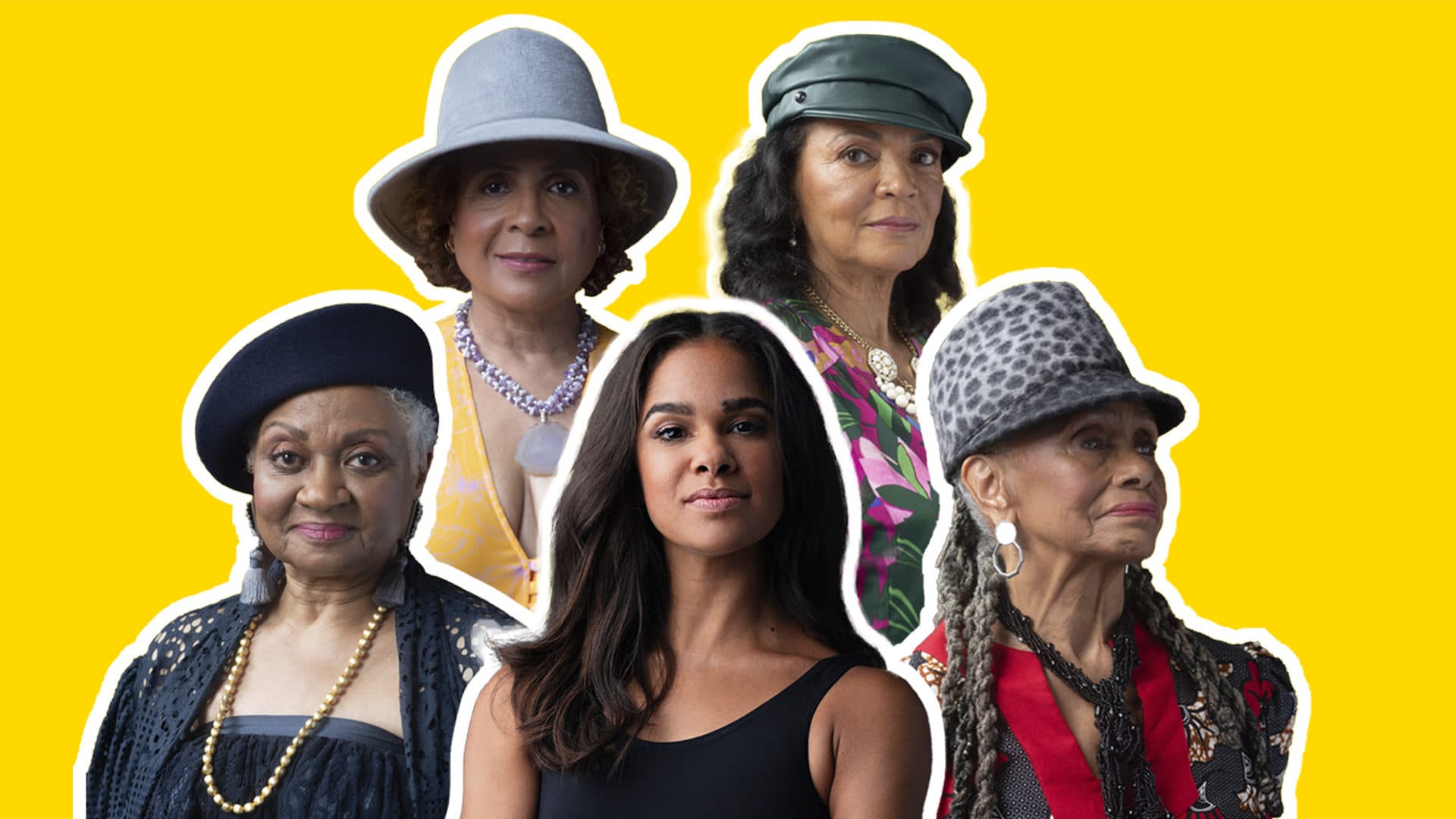 Left to right: Gayle McKinney-Griffith, Karlya Shelton-Benjamin, Misty Copeland, Lydia Abarca-Mitchell and Sheila Rohan. Photos of the members of the 152nd Street Black Ballet Legacy by Dephine Diallo.