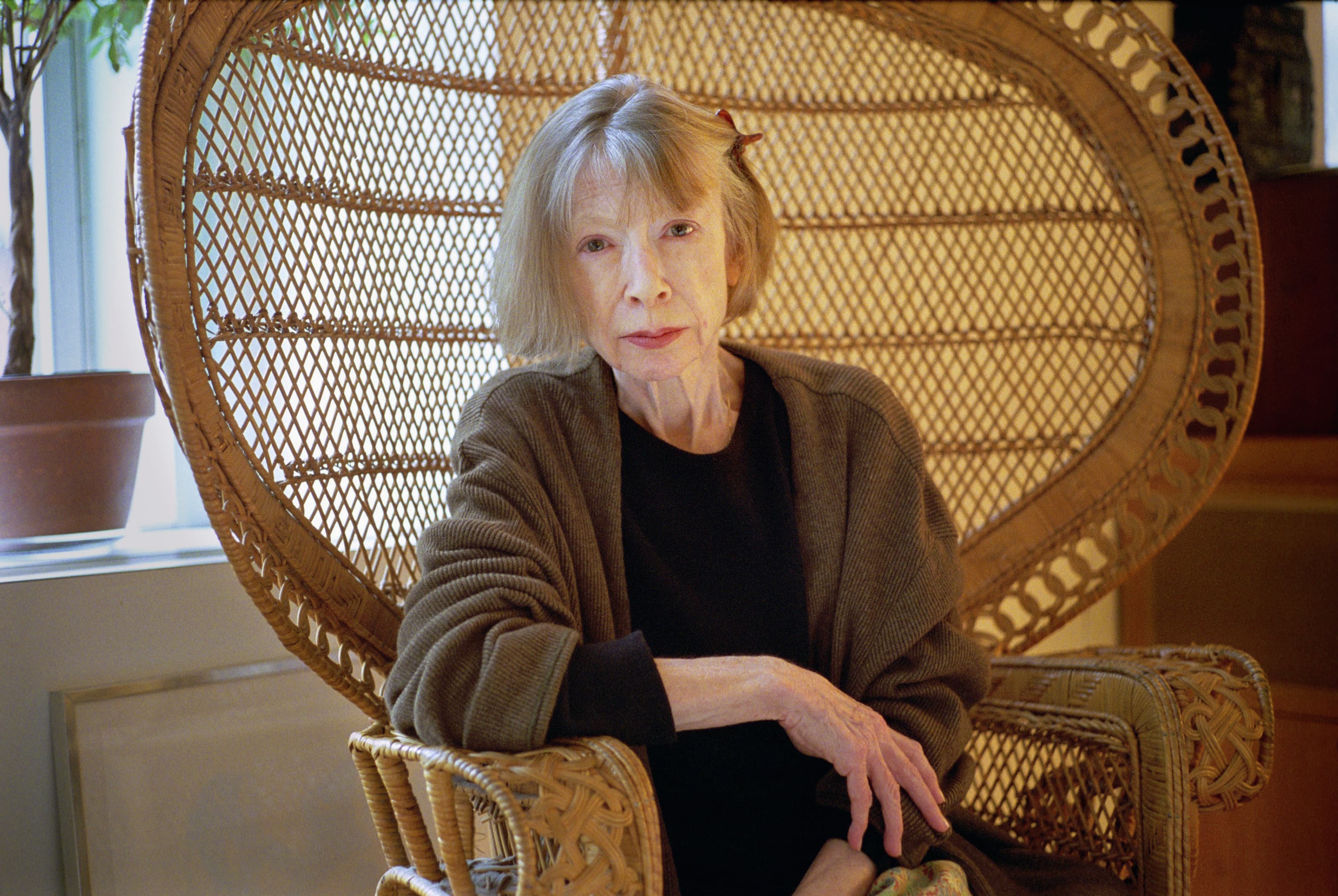 Author Joan Didion in her Upper East Side apartment, 2003. (Neville Elder/Corbis via Getty Images)