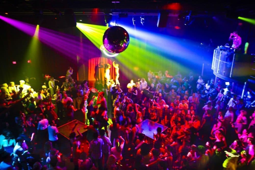 The crowd during a performance of &quot;The Donkey Show&quot; at OBERON. (Courtesy American Repertory Theater) 