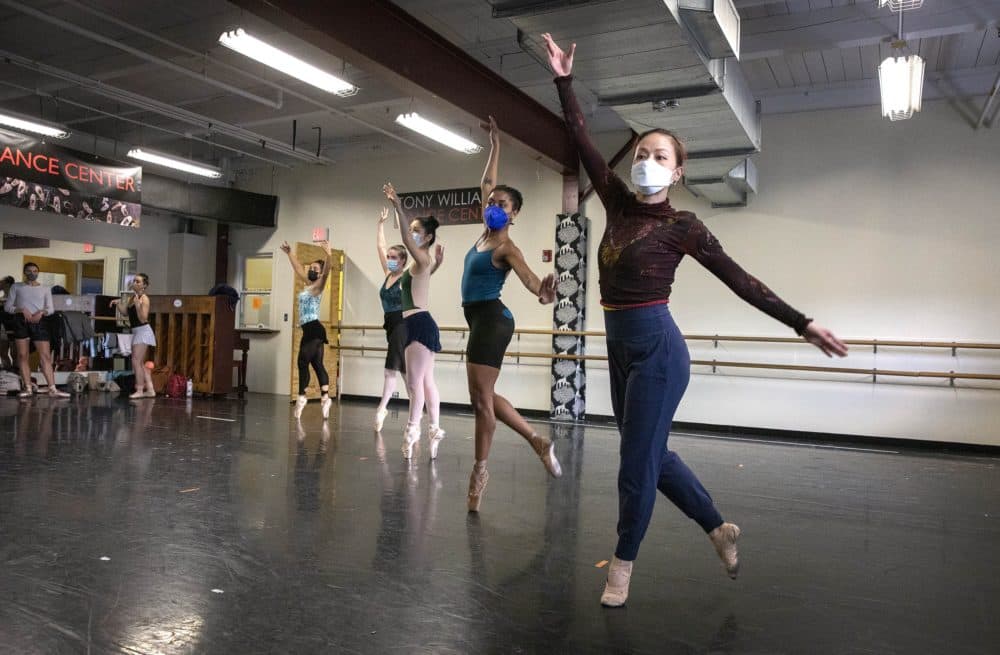 Dancers at a practice session for &quot;Urban Nutcracker.&quot; (Robin Lubbock/WBUR)