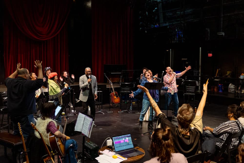 The company &quot;WILD: A Musical Becoming&quot; in rehearsal. (Courtesy Maggie Hall)