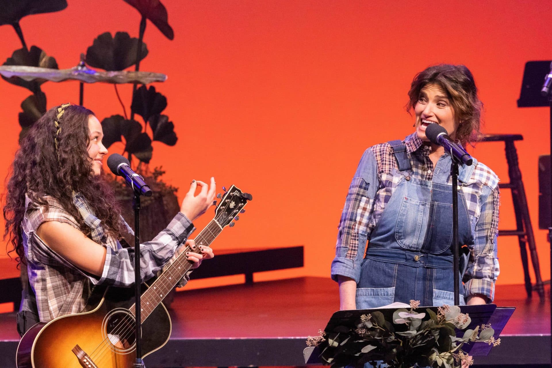 YDE as Sophia (left) and Idina Menzel as Bea in the A.R.T.'s &quot;WILD: A Musical Becoming.&quot; (Courtesy Maggie Hall/Nile Scott Studios)