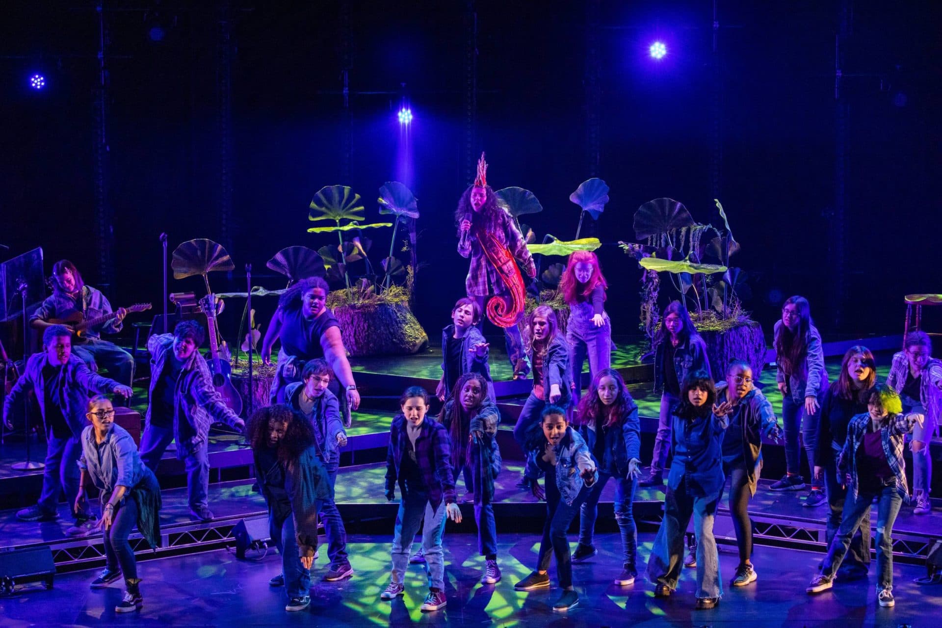 YDE as Sophia (back row) and the Boston Children’s Chorus in A.R.T.'s &quot;WILD: A Musical Becoming.&quot; (Courtesy Maggie Hall/Nile Scott Studios)
