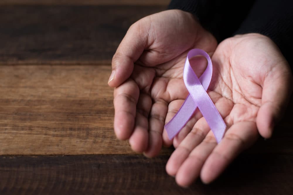The light purple ribbon represents all cancers. (Getty Images)