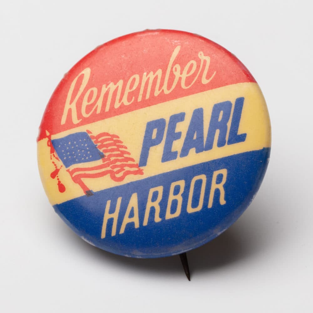 Remember Pearl Harbor pin. Gift of Rhoda L. and Roger M. Berkowitz. (Courtesy of The National WWII Museum)