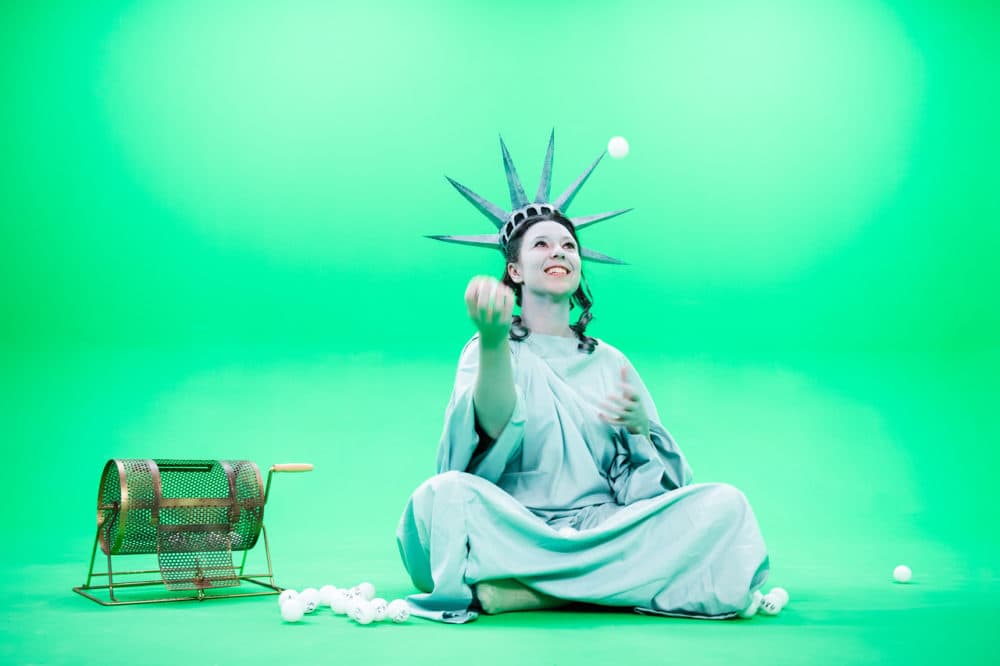 Darya Denisova as Lady Liberty in &quot;Witness.&quot; (Courtesy Arlekin Players)