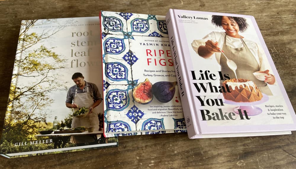 Chef Kathy Gunst’s top three favorite cookbooks of the year. (Kathy Gunst/Here & Now)