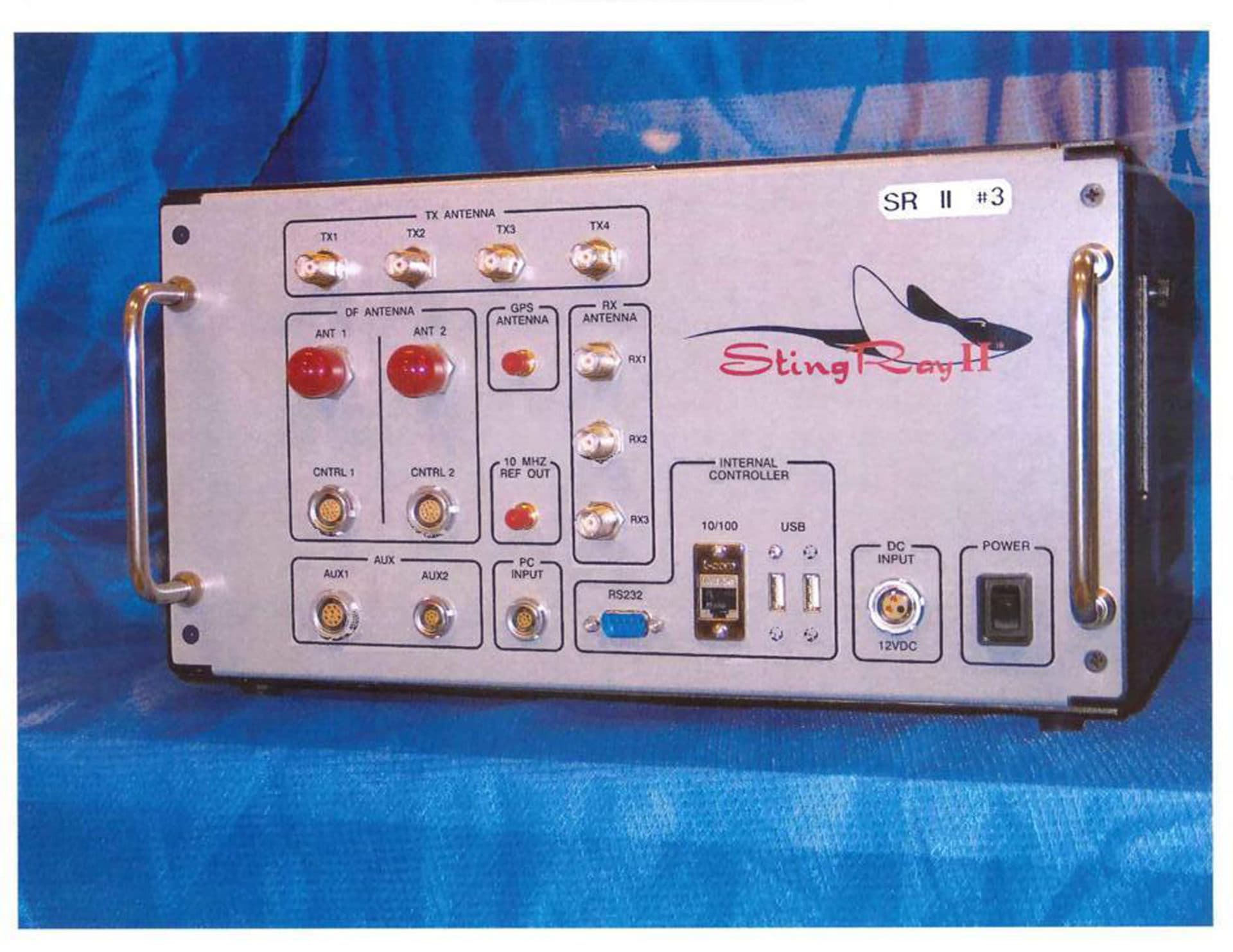 An undated photo shows the StingRay II, manufactured by Harris Corp., of Melbourne, Fla., a cell site simulator used for surveillance purposes. (U.S. Patent and Trademark Office via AP)