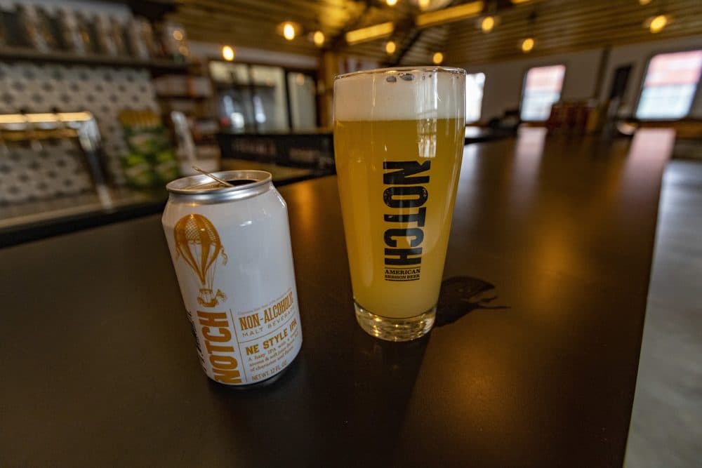 Notch Brewing’s New England IPA. (Jesse Costa/WBUR)