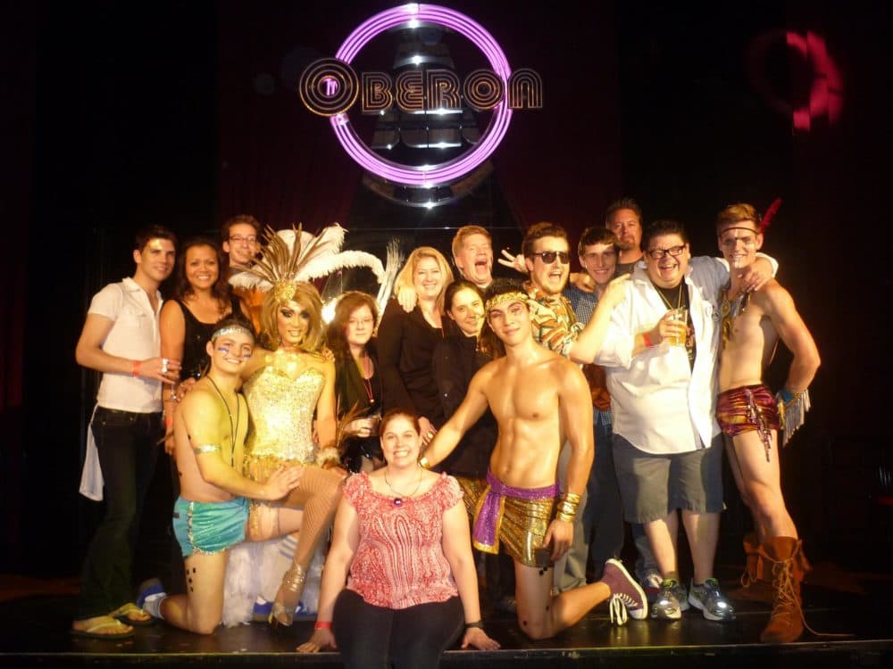Mark Sickler (second from right) with the cast of &quot;The Donkey Show&quot; and Oberon staff in 2013. (Courtesy Mark Sickler)