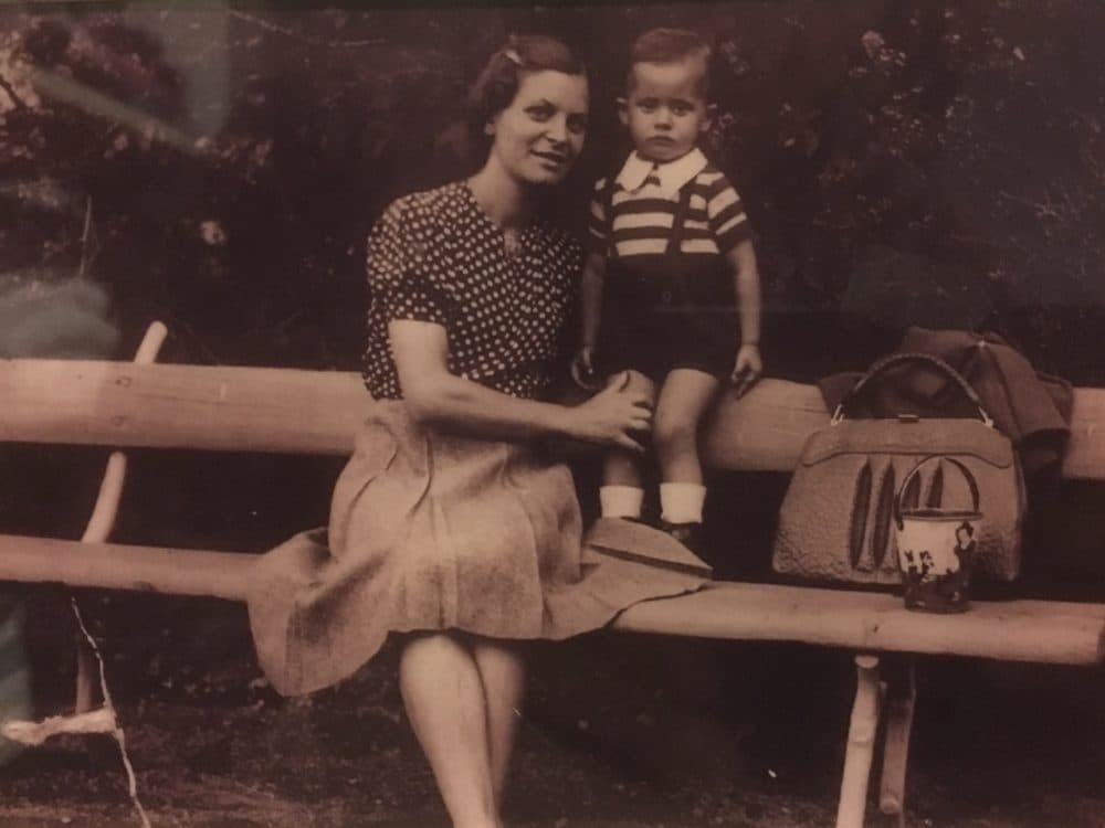 The author's father, Haim Brill, as a toddler, and his mother, Regina Brill, in Belgrade in 1940. (Courtesy Julie Brill)