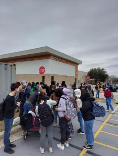A student walkout at Westwood High School in Texas. (Courtesy. of Aliana Smith)