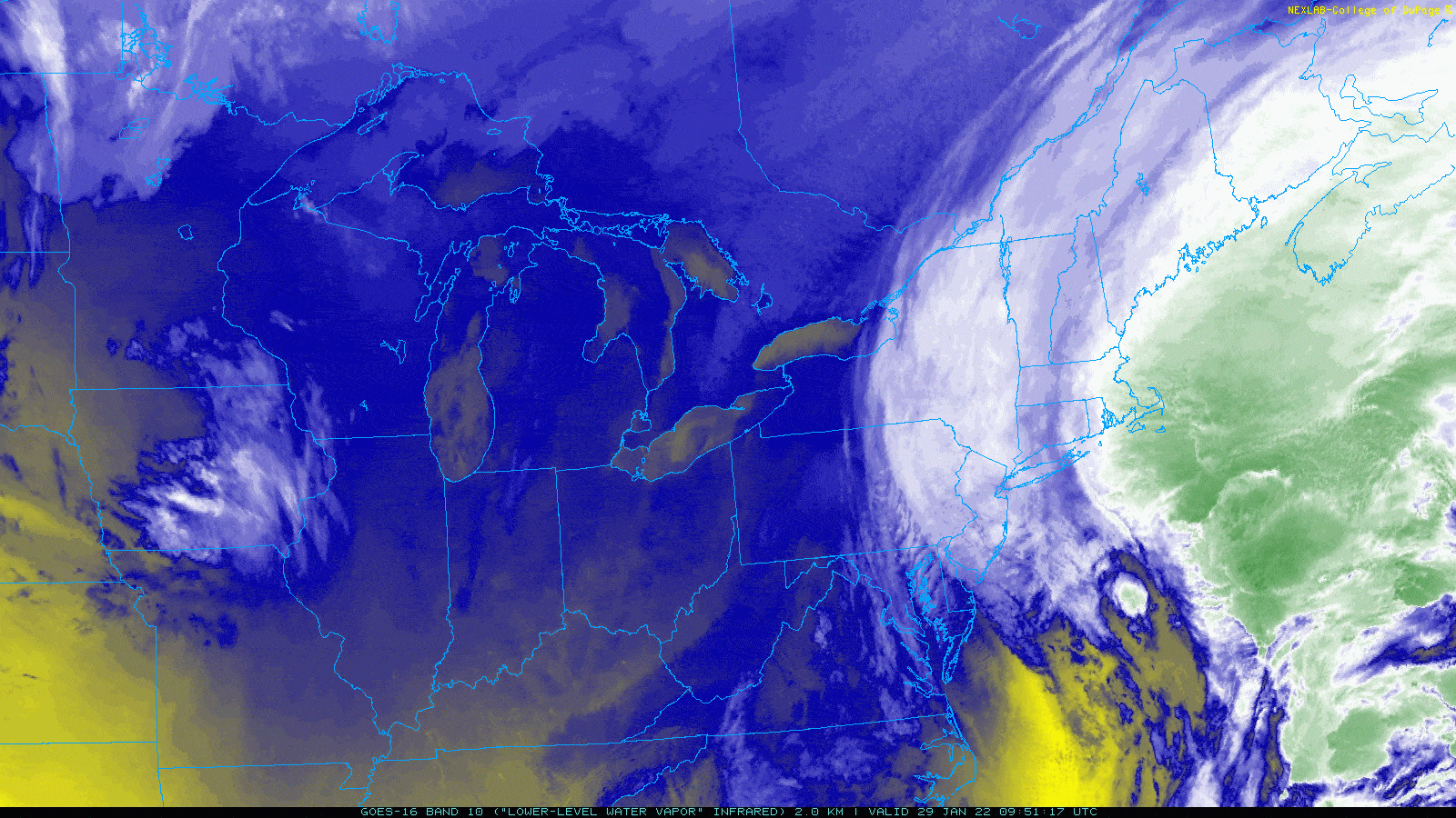 The strong snowstorm was forming off the coast of New Jersey Saturday morning. (COD Weather)