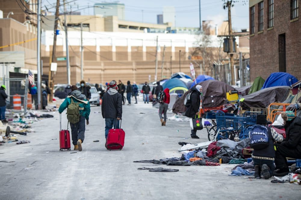 A file photo of the now-removed tent encampment on Atkinson Street in the area known as 