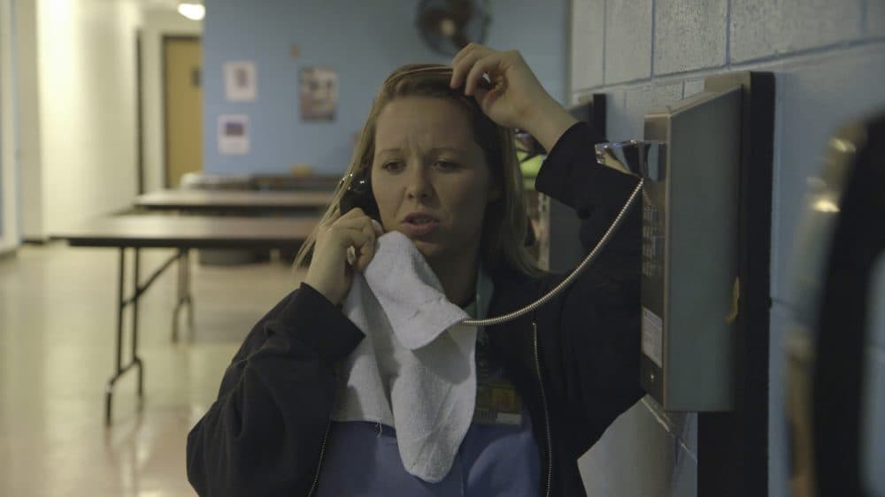 In the documentary &quot;Apart,&quot; Amanda calls her son from prison. (Tim Metzger, © Red Antelope Films)