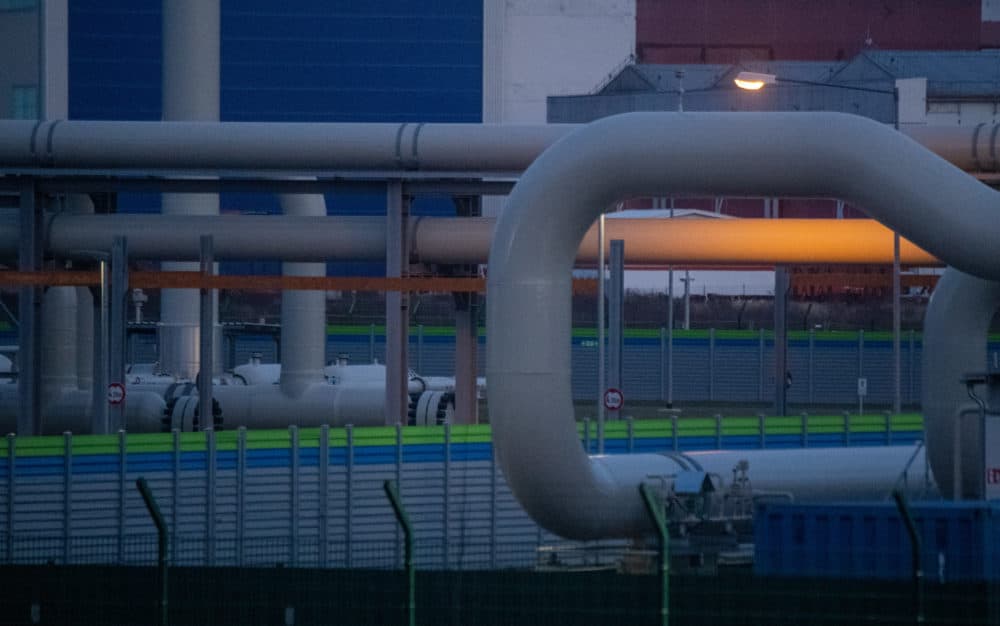 View of pipe systems and shut-off devices at the gas receiving station of the Nord Stream 2 Baltic Sea pipeline. For years, the Nord Stream 2 gas pipeline between Germany and Russia has been a burden on German foreign policy. By suspending the approval process following the escalation in the Ukraine crisis, the German government has now made a tough change of course. (Stefan Sauer/picture alliance via Getty Images)