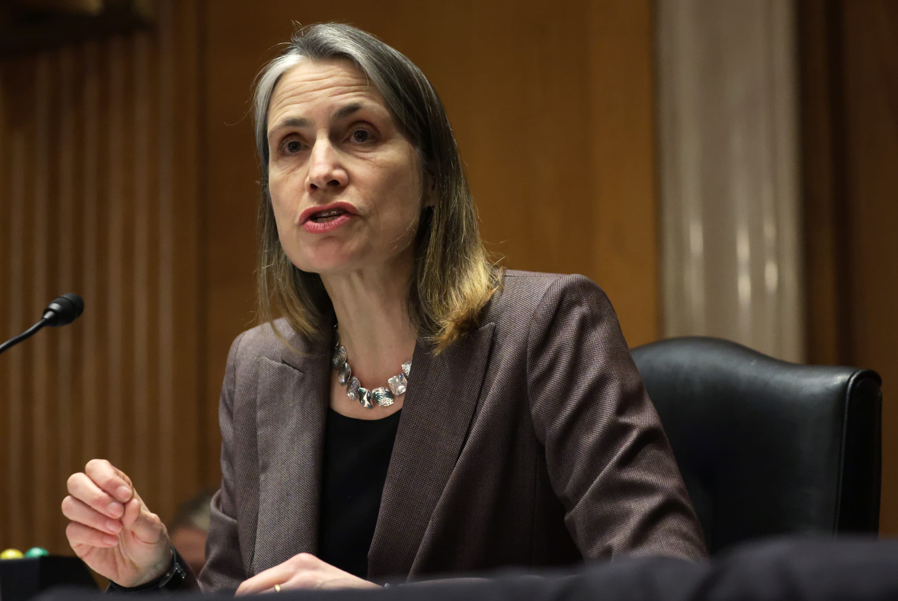 Fiona Hill, former senior director for Europe and Russia at the National Security Council, testifies before the Commission on Security and Cooperation in Europe Feb. 2, 2022 on Capitol Hill in Washington, DC. The commission held a hearing on "Russia's Assault on Ukraine and the International Order: Assessing and Bolstering the Western Response." (Alex Wong/Getty Images)