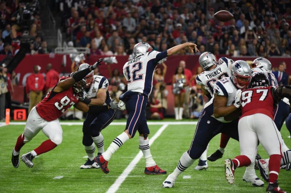 Tom Brady (#12) of the Patriots passes during Super Bowl LI between the New England Patriots and the Atlanta Falcons in Houston, Texas, on February 5, 2017. (Timothy A. Clary/AFP via Getty Images)