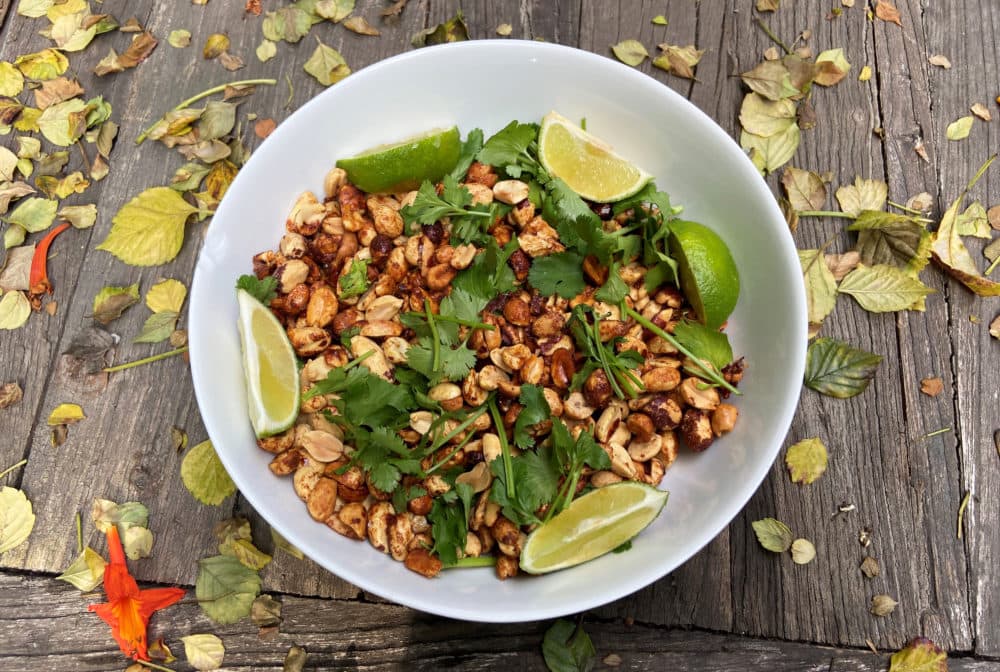 Lime and chile peanuts (Kathy Gunst/Here & Now)