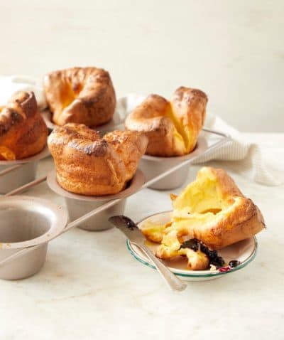 Blueberry popover from &quot;The Fresh Eggs Daily Cookbook&quot; by Lisa Steele. (Tina Rupp)