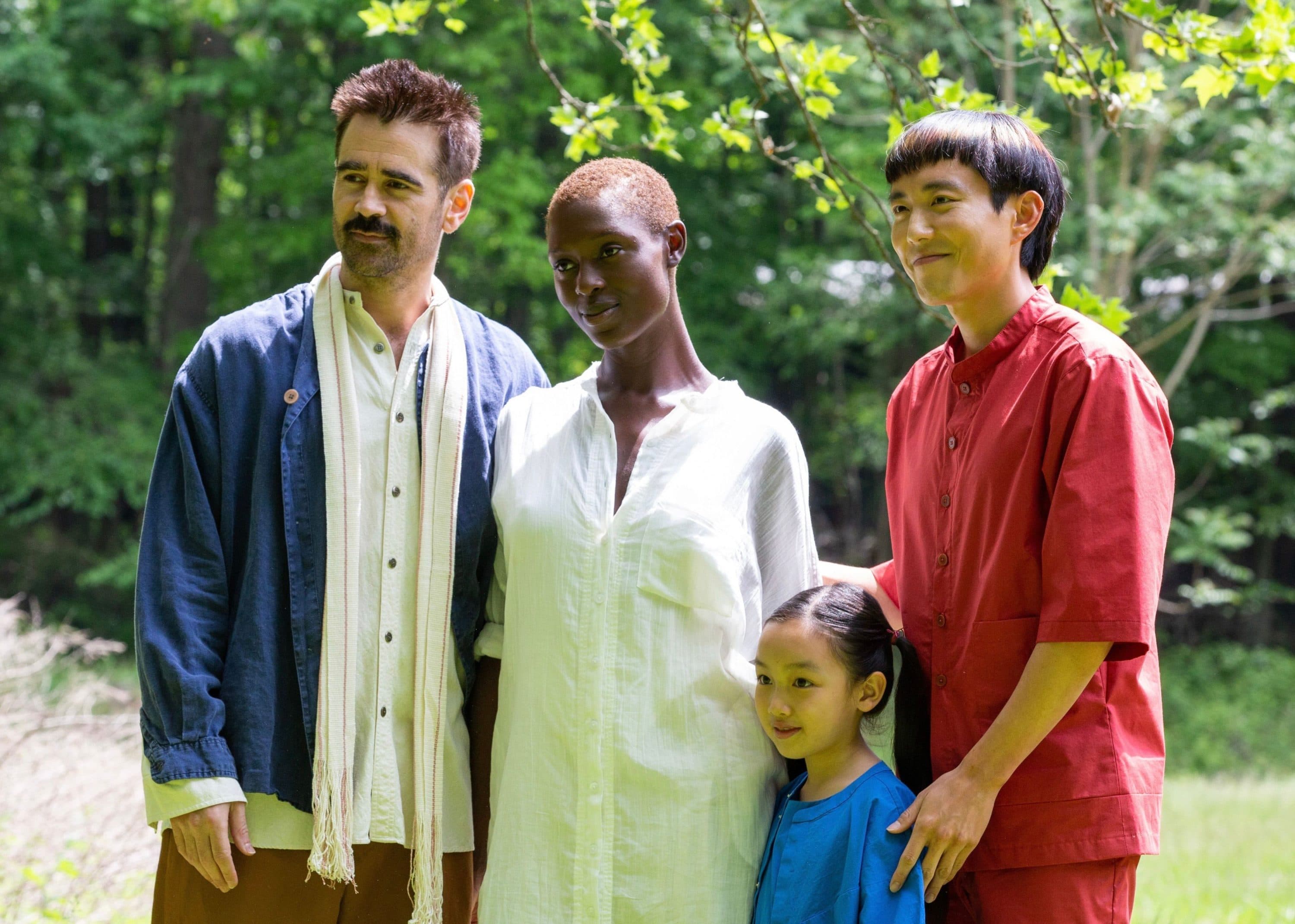 Colin Farrell, Jodie Turner-Smith, Malea Emma Tjandrawidjaja and Justin H. Min in “After Yang.” (A24)