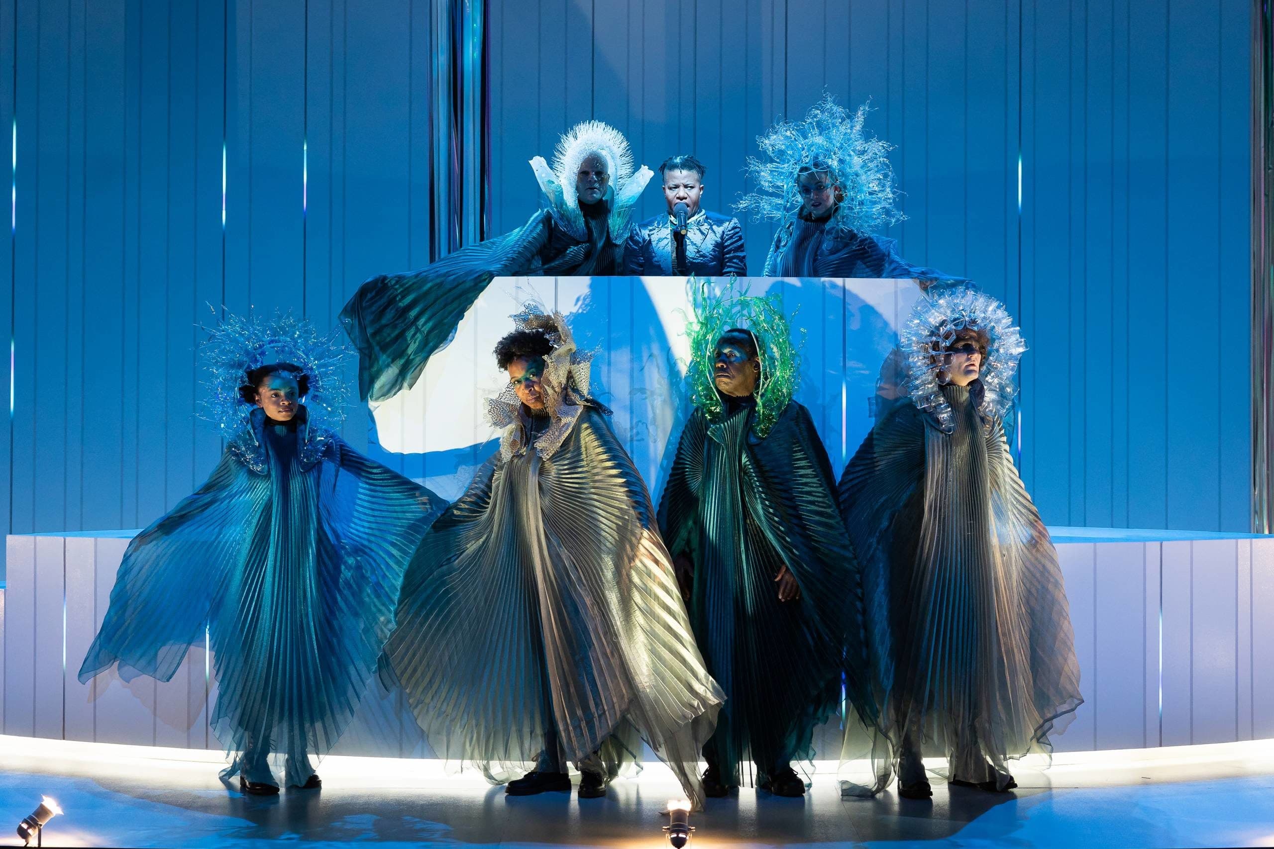 Jennifer Kidwell (middle of the back row) as the Ocean in "Ocean Filibuster." (Courtesy Maggie Hall)