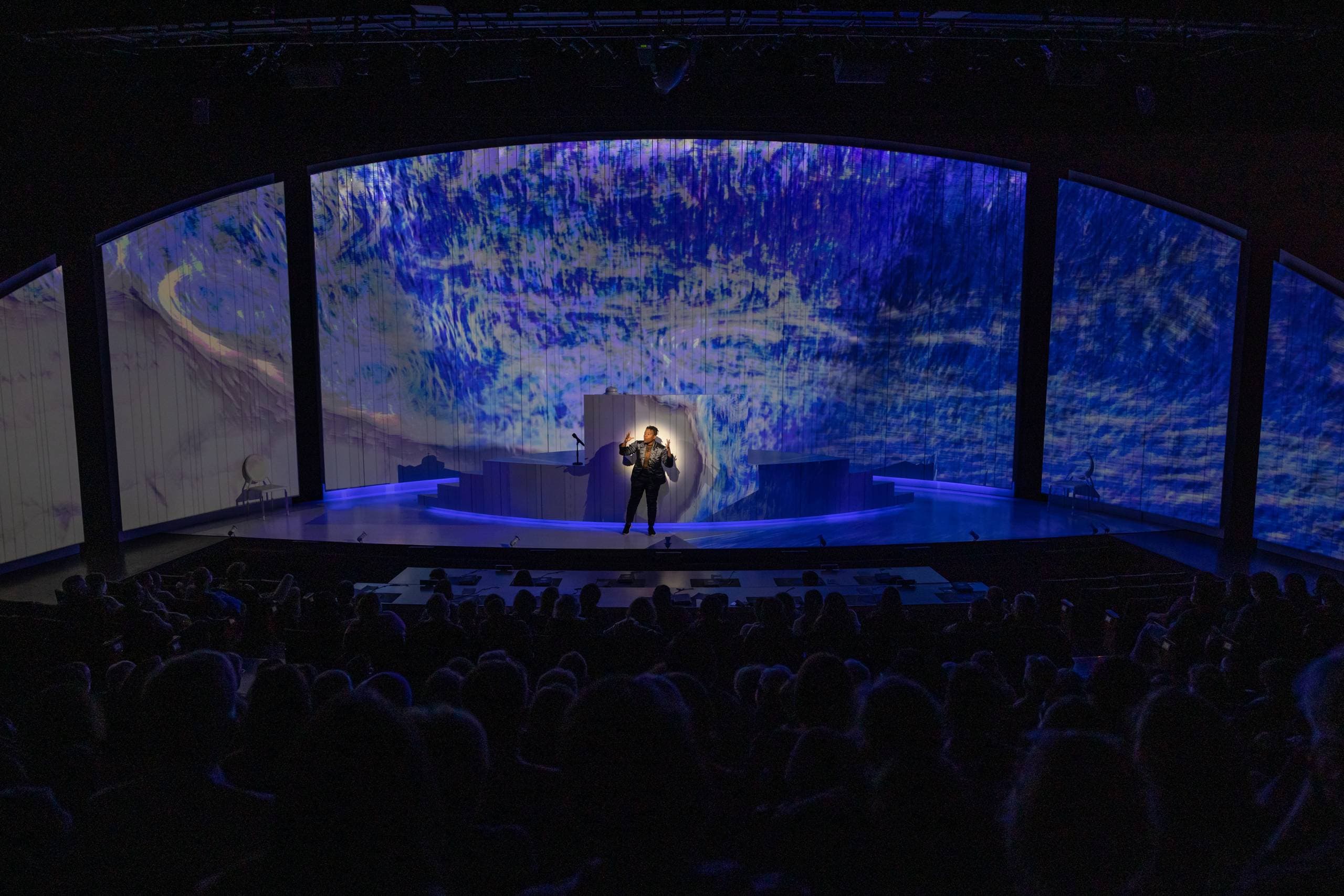 Jennifer Kidwell as the Ocean in "Ocean Filibuster." (Courtesy Maggie Hall)
