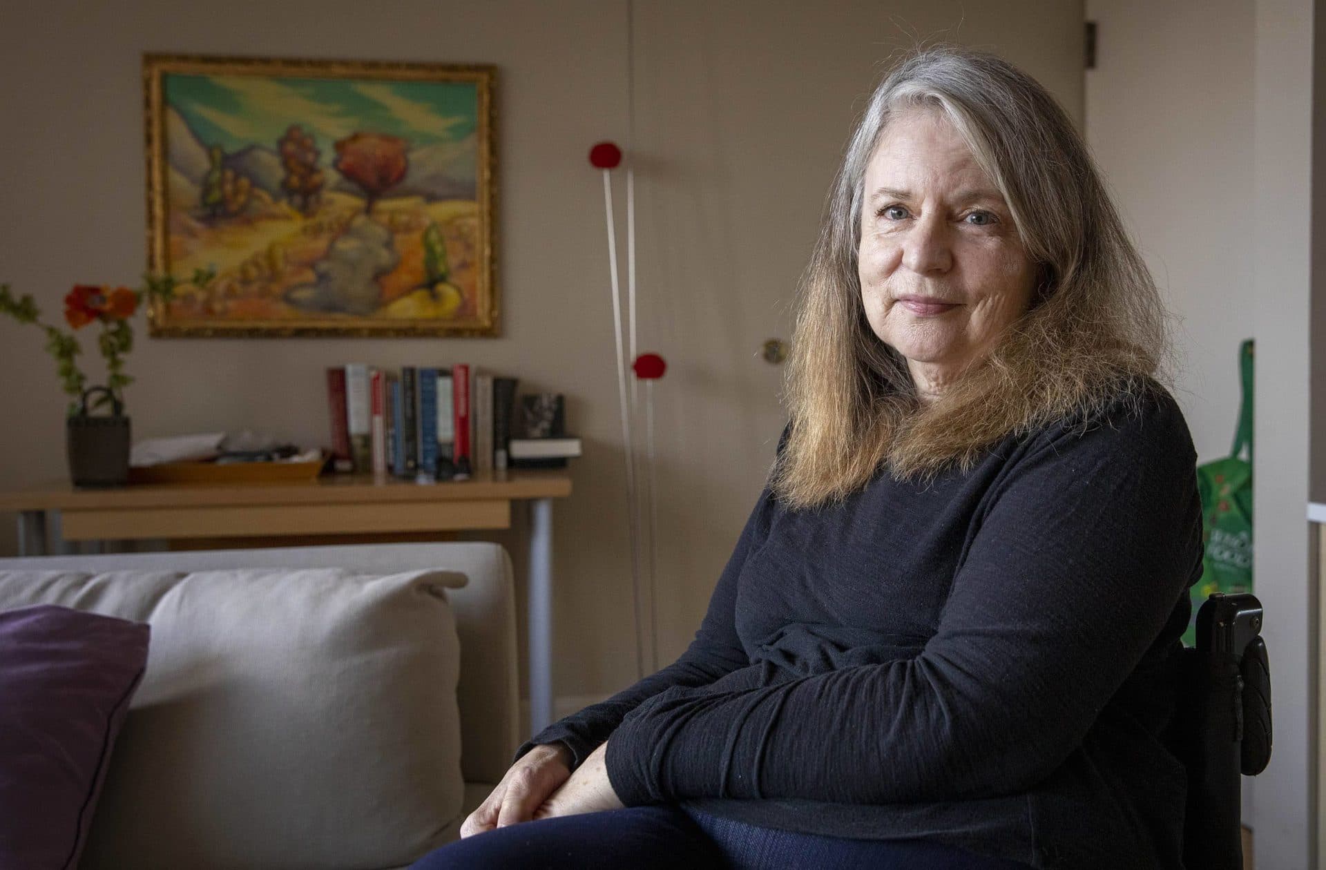 Pam Daly, at her home in Charlestown. (Robin Lubbock/WBUR)