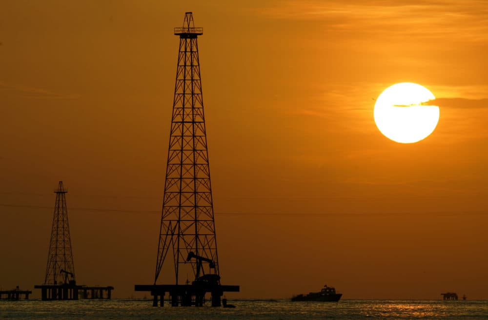 Nov. 30, 2006: Oil drills in Maracaibo Lake in Venezuela's oil rich Zulia state. (Leslie Mazoch/AP/File)