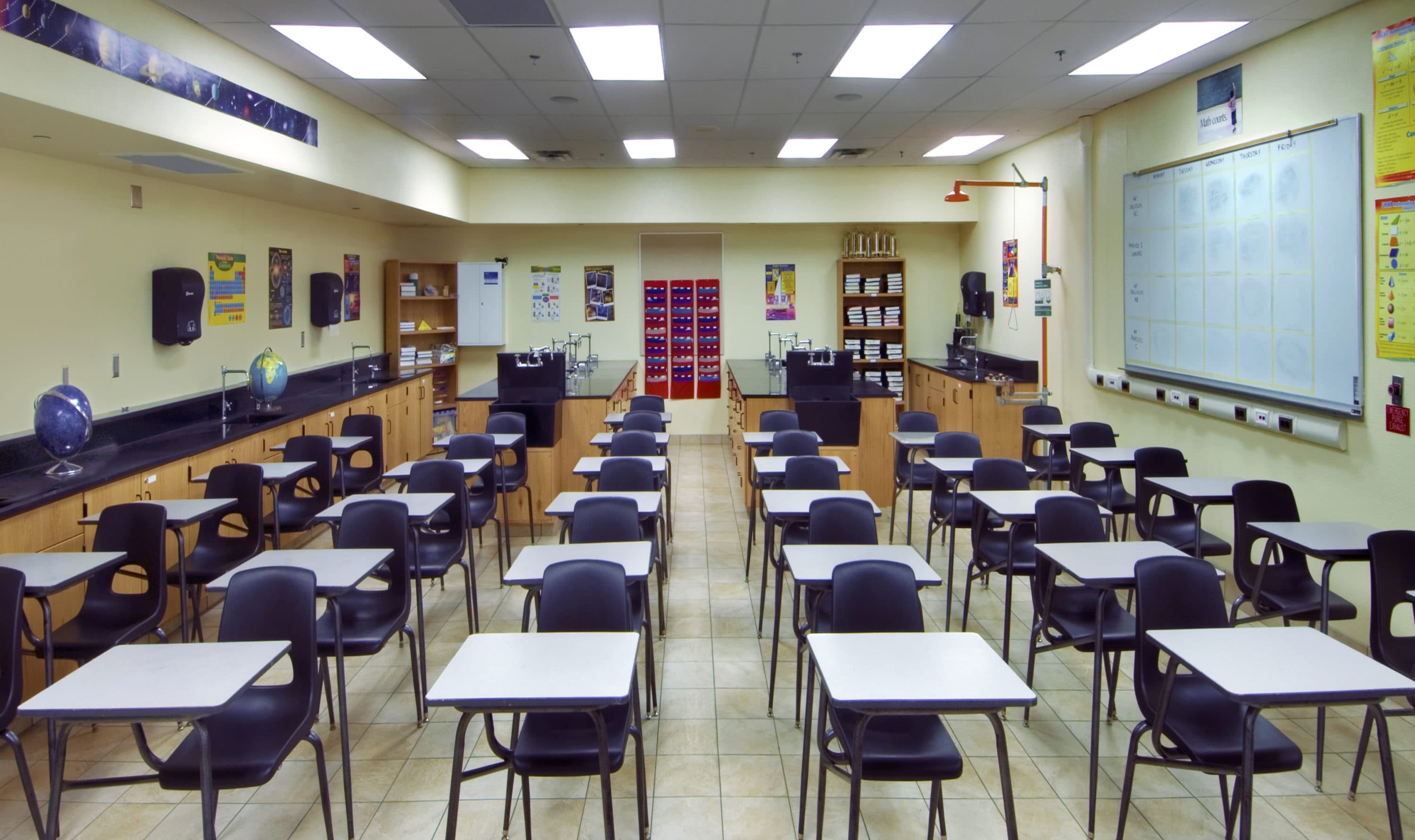 An empty classroom. (John Coletti/Getty Images)