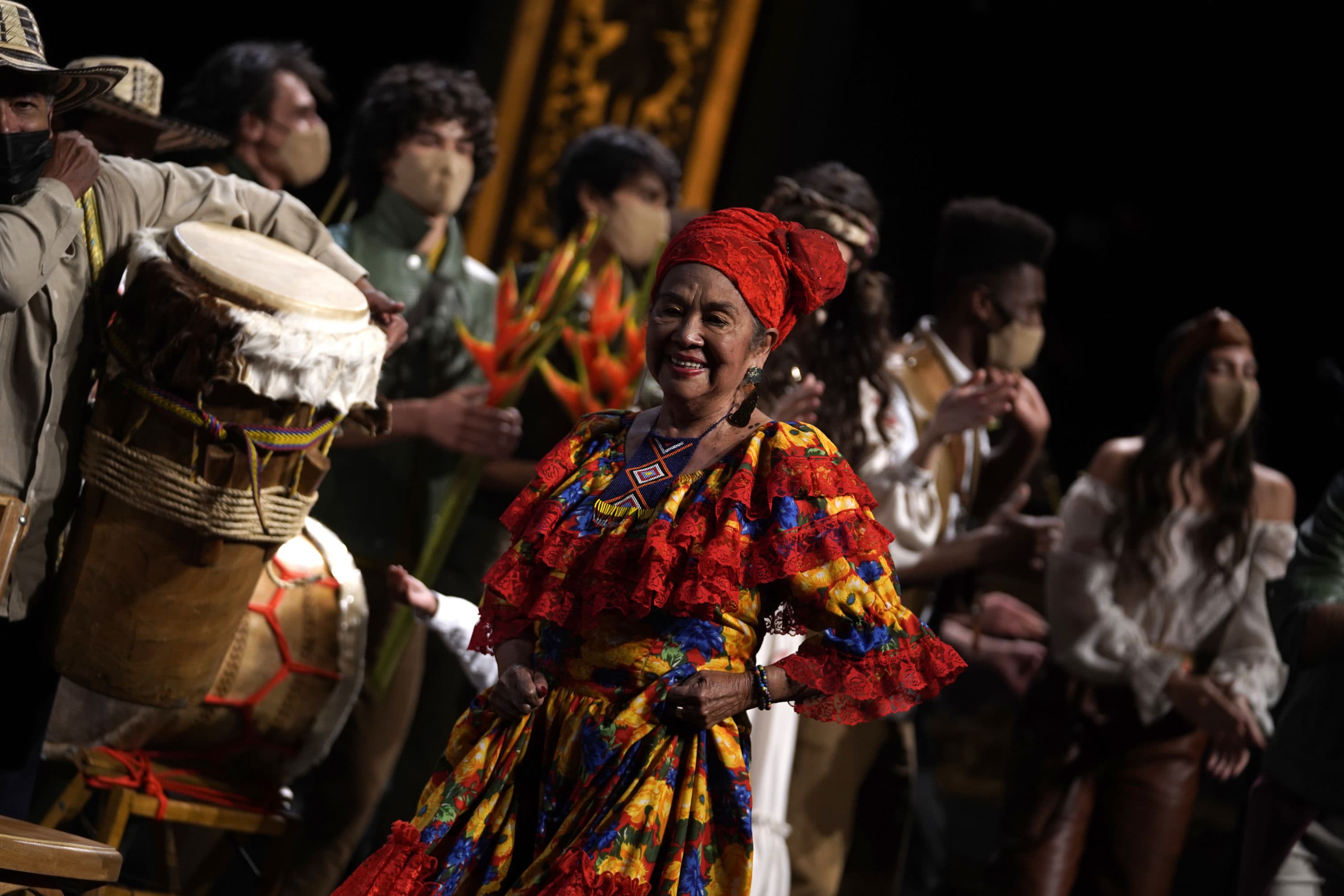 Totó La Momposina attends the Colombia premiere of Walt Disney Animation Studios’ Encanto at the Teatro Colón on November 22, 2021 in Bogota, Colombia. (Diego Cuevas/Getty Images for Disney)