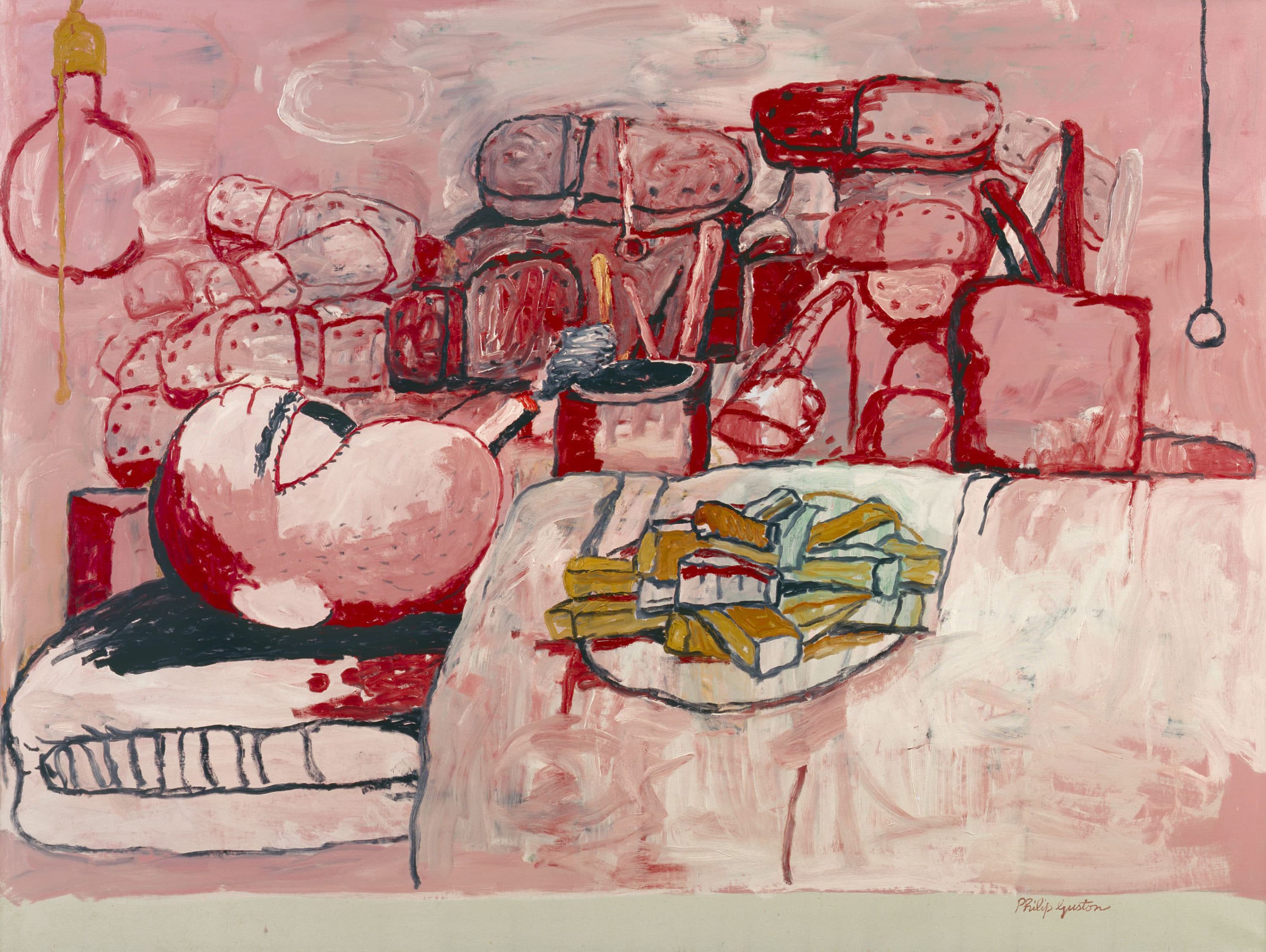 Philip Guston, &quot;Painting, Smoking, Eating,&quot; 1973. (Courtesy Museum of Fine Arts, Boston)
